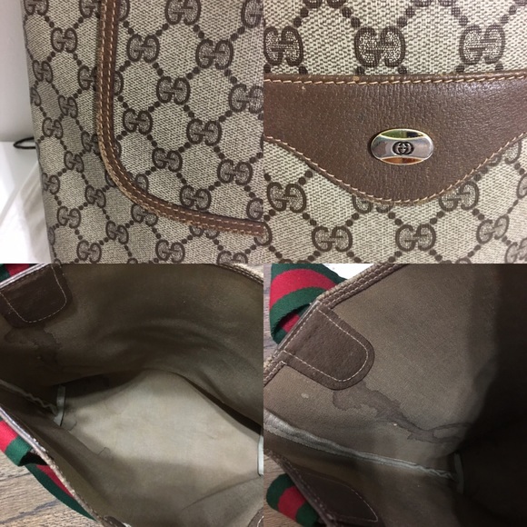 Authentic GUCCI tote/Shoulder bag coated canvas - Picture 8 of 8